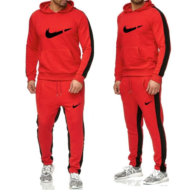 nike red and black sweatsuit