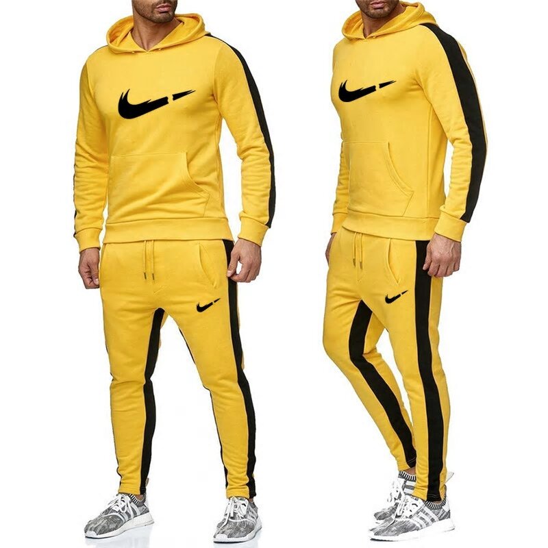 grey and yellow nike tracksuit